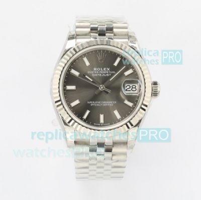 EW Factory Swiss Replica Rolex Datejust 31 Dark Grey Dial Jubilee Bracelet